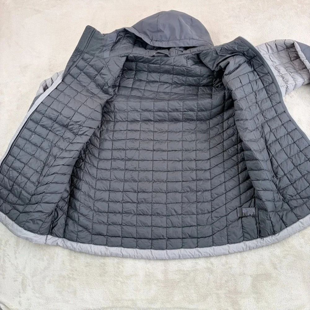 The North Face Thermoball Insulated DWR Hooded Jacket Grey Men 2XL Puffer Quilt